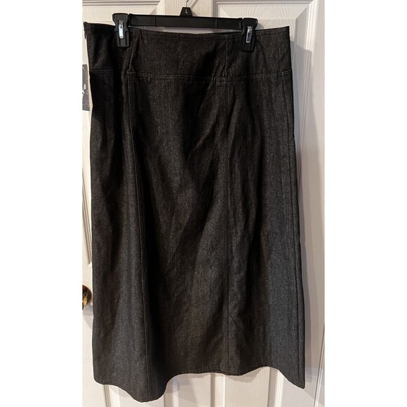 Baby-O Skirt Womens Sz 12 midi Blue Denim USA longline hipster Modest Y2K New - Picture 7 of 8